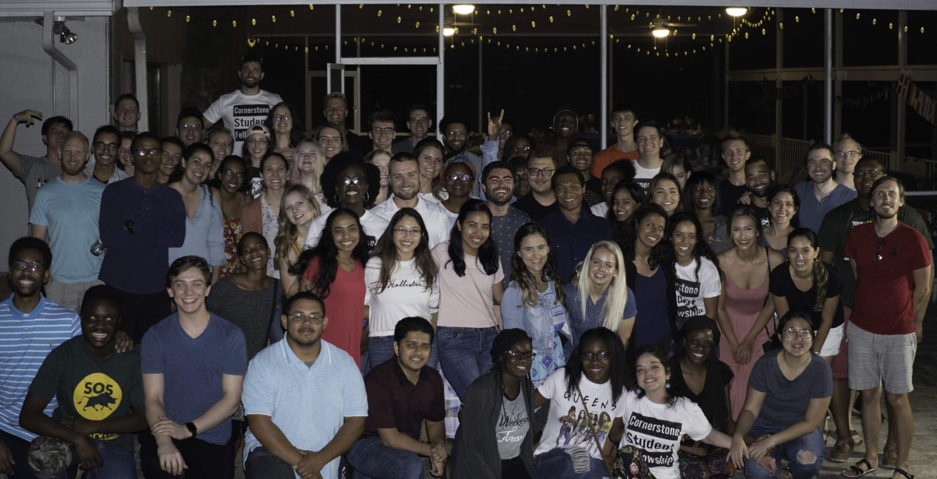 Night around the world: Cornerstone student fellowship out at night